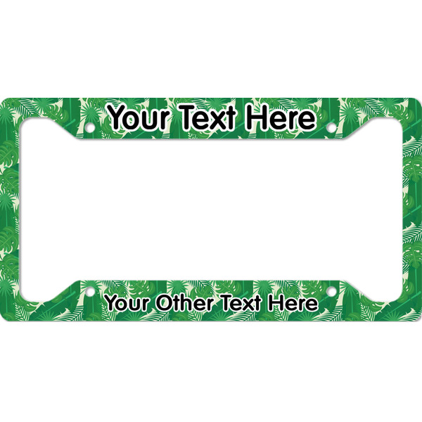 Custom Tropical Leaves #2 License Plate Frame - Style A (Personalized)