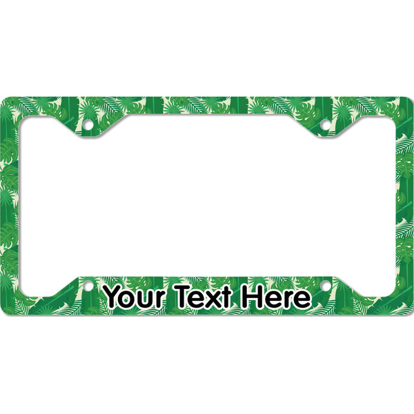 Custom Tropical Leaves #2 License Plate Frame - Style C (Personalized)