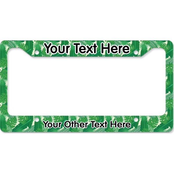 Custom Tropical Leaves #2 License Plate Frame - Style B (Personalized)