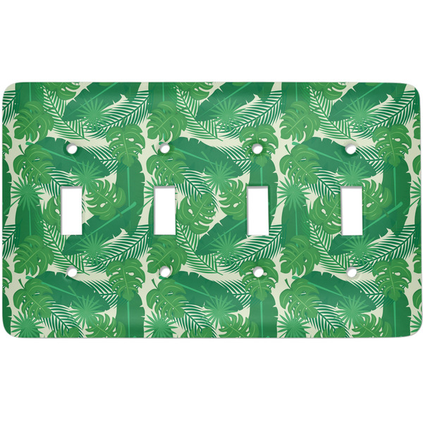 Custom Tropical Leaves #2 Light Switch Cover (4 Toggle Plate)