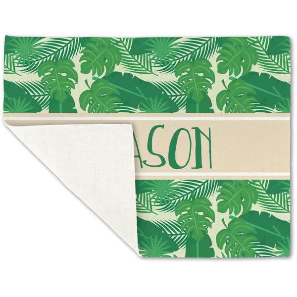 Tropical Leaves #2 Linen Placemat - Folded Corner (single side)