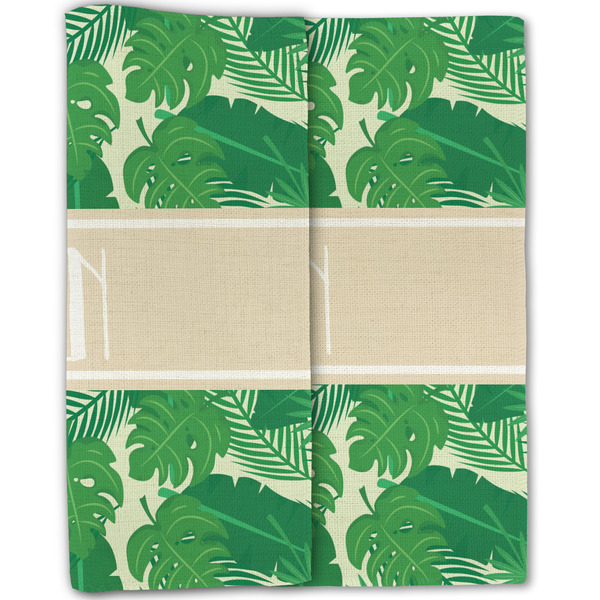 Tropical Leaves #2 Linen Placemat - Folded Half (double sided)