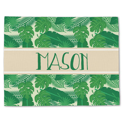 Tropical Leaves #2 Single-Sided Linen Placemat - Single w/ Name or Text