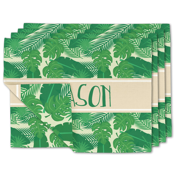 Custom Tropical Leaves #2 Linen Placemat w/ Name or Text