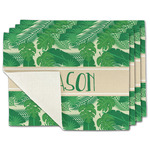 Tropical Leaves #2 Single-Sided Linen Placemat - Set of 4 w/ Name or Text