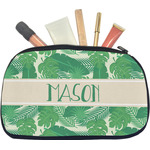 Tropical Leaves #2 Makeup / Cosmetic Bag - Medium w/ Name or Text