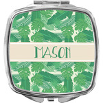 Tropical Leaves #2 Compact Makeup Mirror w/ Name or Text