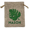 Tropical Leaves #2 Medium Burlap Gift Bag - Front (Personalized)