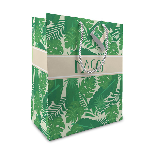 Custom Tropical Leaves #2 Medium Gift Bag (Personalized)