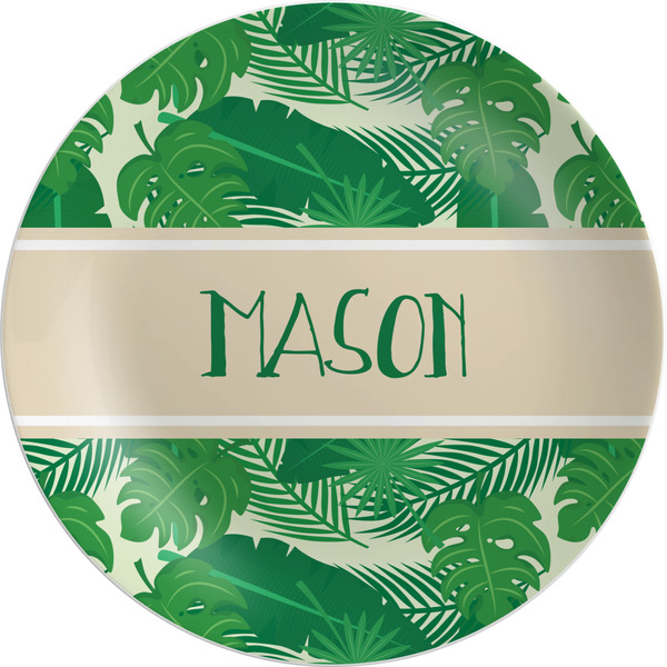 Custom Tropical Leaves #2 Melamine Plate (Personalized)