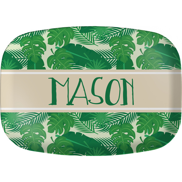 Custom Tropical Leaves #2 Melamine Platter w/ Name or Text