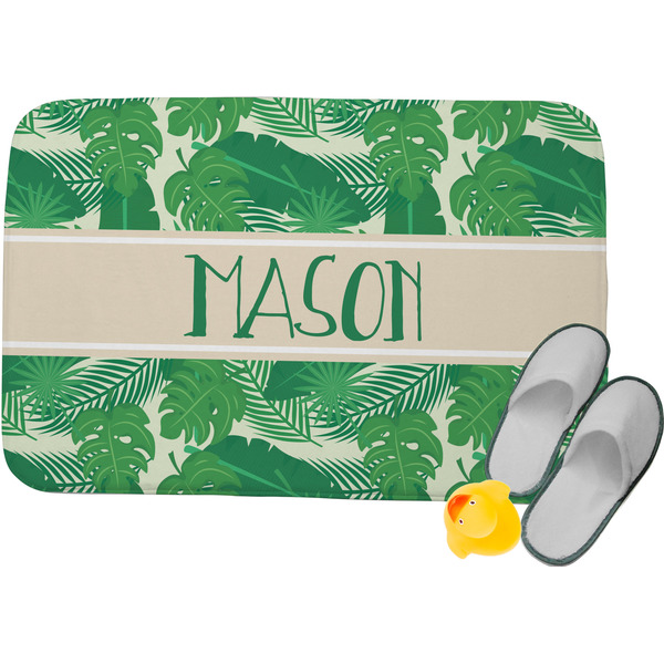 Custom Tropical Leaves #2 Memory Foam Bath Mat (Personalized)