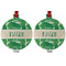 Tropical Leaves 2 Metal Ball Ornament - Front and Back