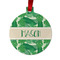 Tropical Leaves 2 Metal Ball Ornament - Front