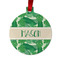 Tropical Leaves #2 Metal Ball Ornament - Double Sided w/ Name or Text