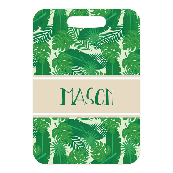 Tropical Leaves #2 Metal Luggage Tag - Front Without Strap