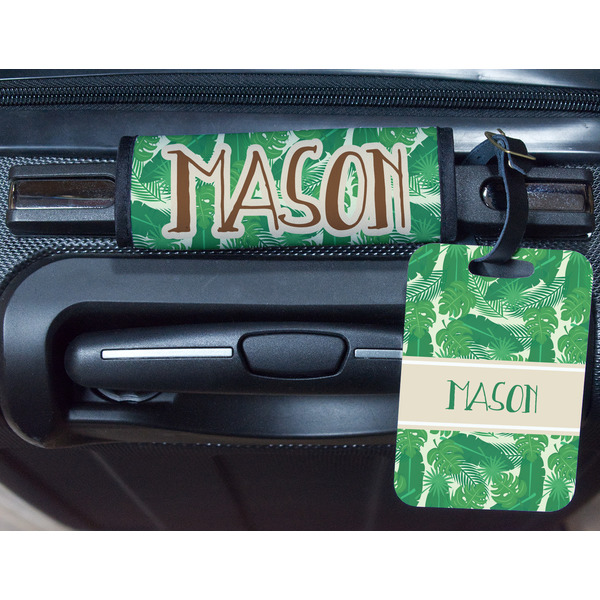 Tropical Leaves #2 Metal Luggage Tag & Handle Wrap - In Context