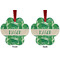 Tropical Leaves 2 Metal Paw Ornament - Front and Back