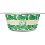 Tropical Leaves #2 Stainless Steel Dog Bowl (Personalized)