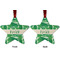 Tropical Leaves 2 Metal Star Ornament - Front and Back