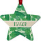Tropical Leaves 2 Metal Star Ornament - Front