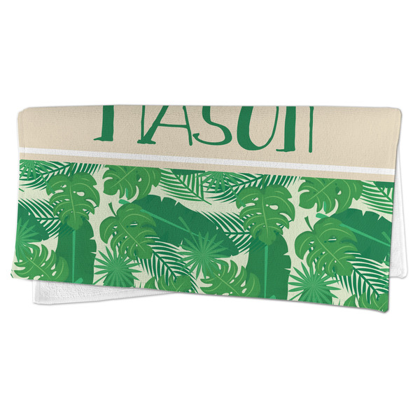 Tropical Leaves #2 Microfiber Dish Rag - FOLDED (half)