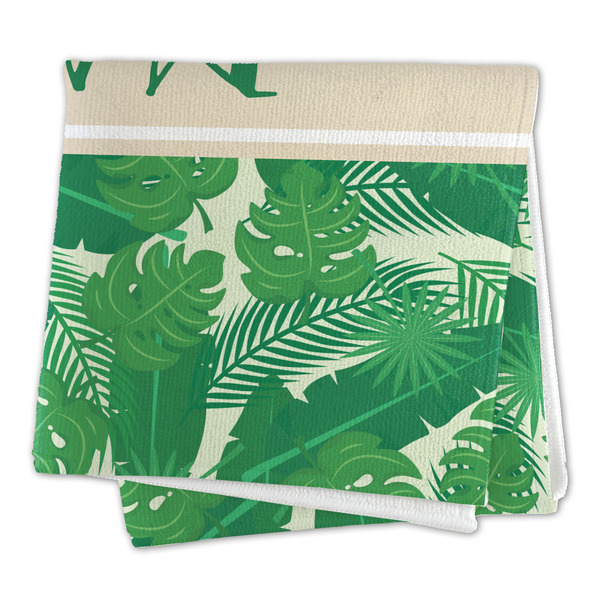 Tropical Leaves #2 Microfiber Dish Rag - FOLDED (square)