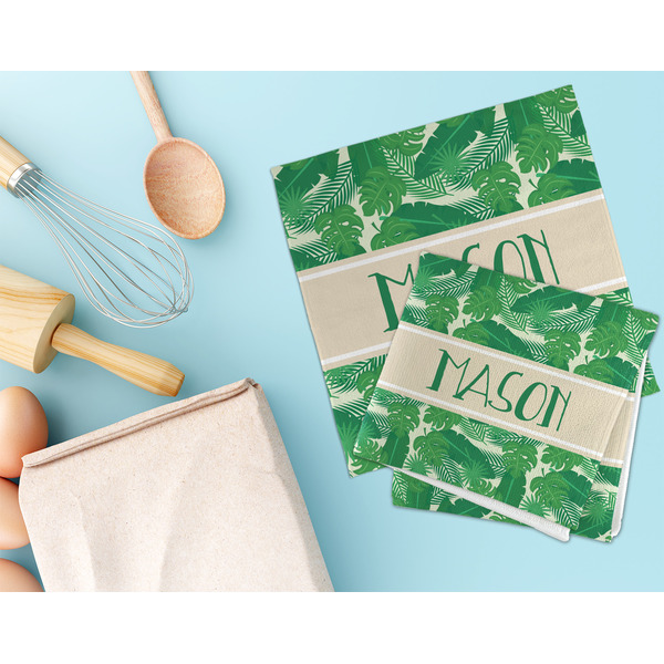 Tropical Leaves #2 Microfiber Dish Rag - LIFESTYLE