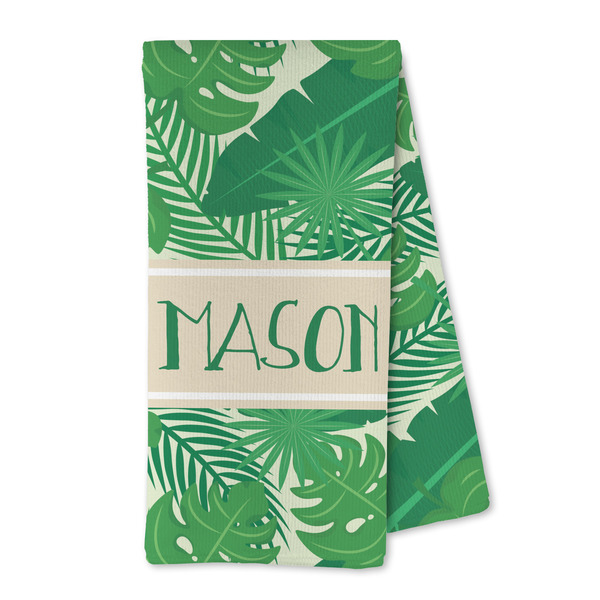 Custom Tropical Leaves #2 Kitchen Towel - Microfiber (Personalized)