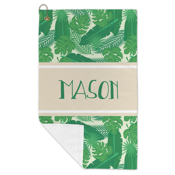 Tropical Leaves #2 Microfiber Golf Towels - FOLD