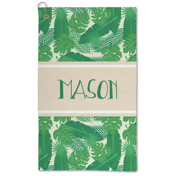Tropical Leaves #2 Microfiber Golf Towel - Large (Personalized)