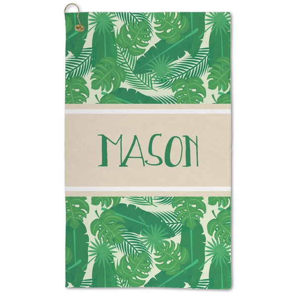 Custom Tropical Leaves #2 Microfiber Golf Towel - Large (Personalized)