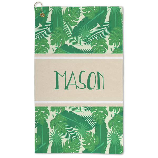 Custom Tropical Leaves #2 Microfiber Golf Towel (Personalized)