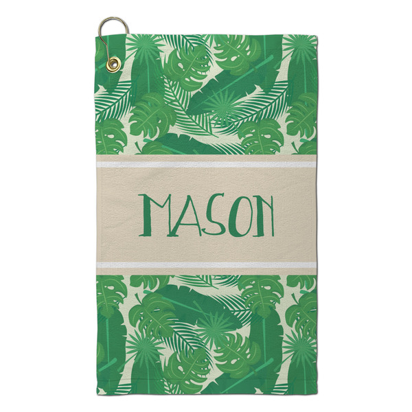 Custom Tropical Leaves #2 Microfiber Golf Towel - Small (Personalized)