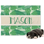 Tropical Leaves #2 Dog Blanket - Large w/ Name or Text