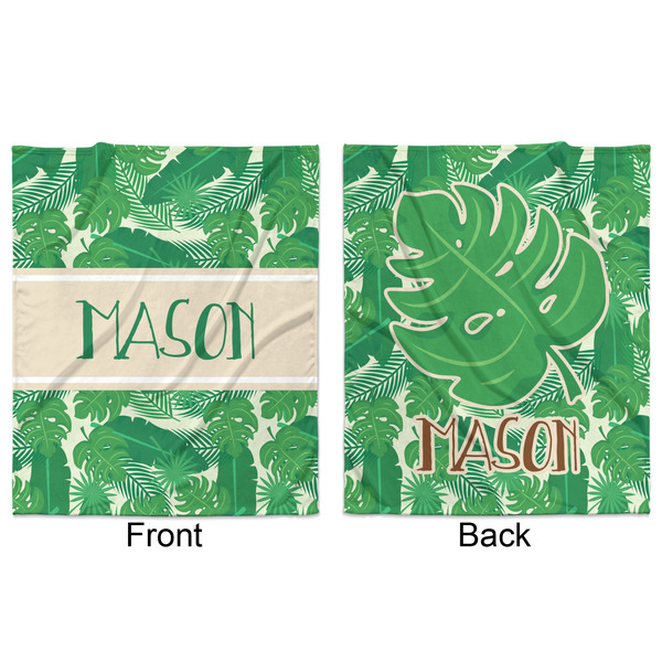 Tropical Leaves #2 Minky Blanket - 50"x60" - Double Sided - Front & Back