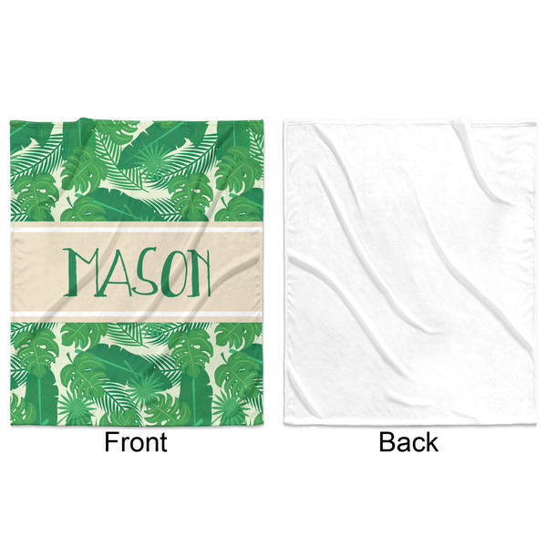 Tropical Leaves #2 Minky Blanket - 50"x60" - Single Sided - Front & Back