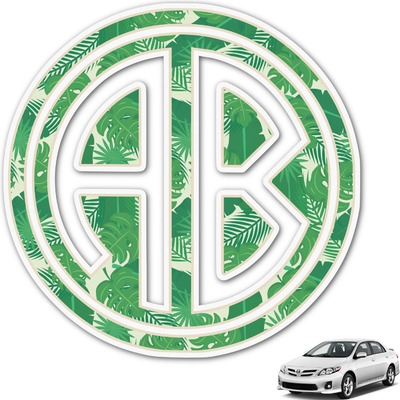 Tropical Leaves #2 Monogram Car Decal (Personalized)