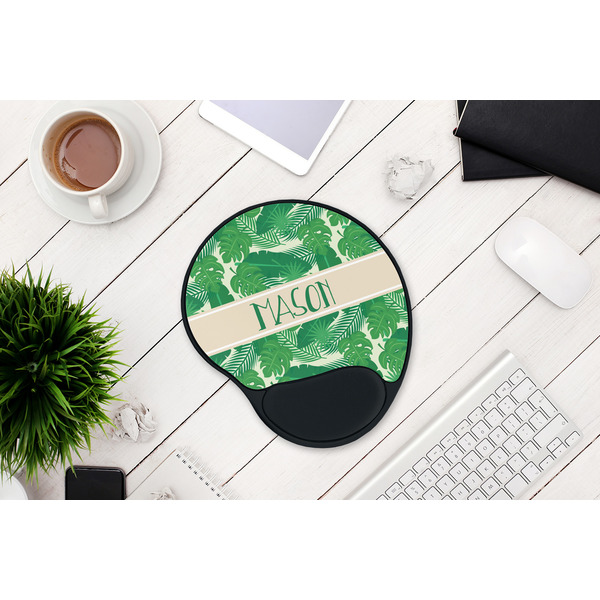 Tropical Leaves #2 Mouse Pad with Wrist Rest - LIFESYTLE 1