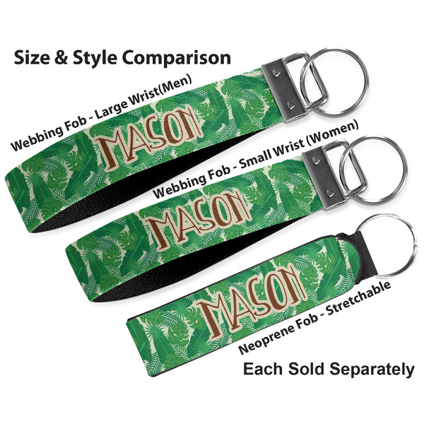 Tropical Leaves 2 Multiple Key Ring comparison sizes