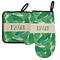 Tropical Leaves #2 Left Oven Mitt & Pot Holder Set w/ Name or Text