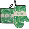Tropical Leaves #2 Oven Mitt & Pot Holder Set w/ Name or Text