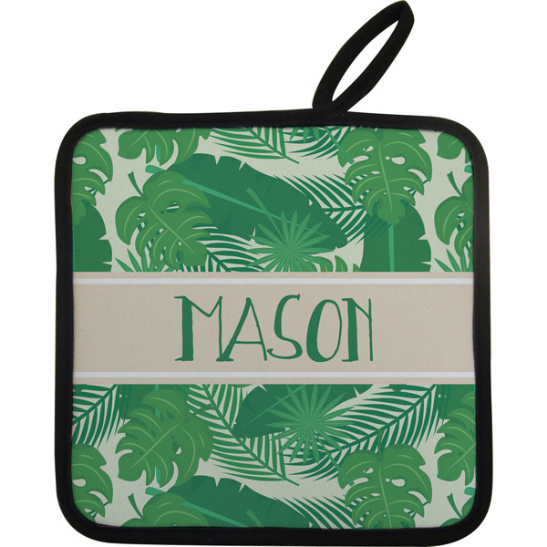 Custom Tropical Leaves #2 Pot Holder w/ Name or Text