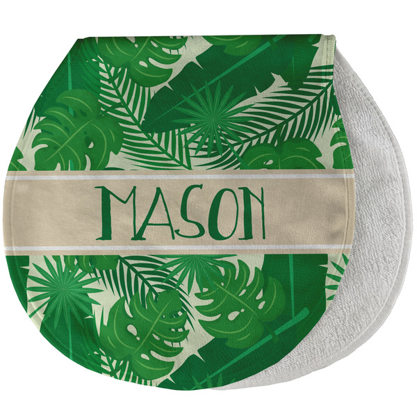 Custom Tropical Leaves #2 Burp Pad - Velour w/ Name or Text