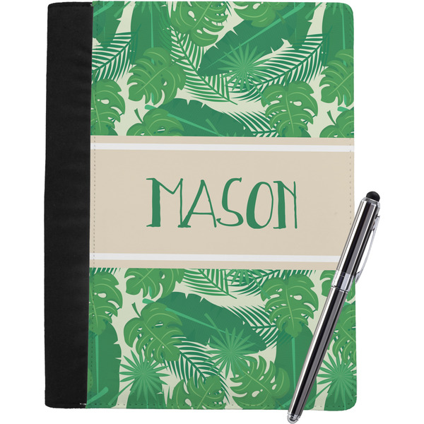Custom Tropical Leaves #2 Notebook Padfolio - Large w/ Name or Text