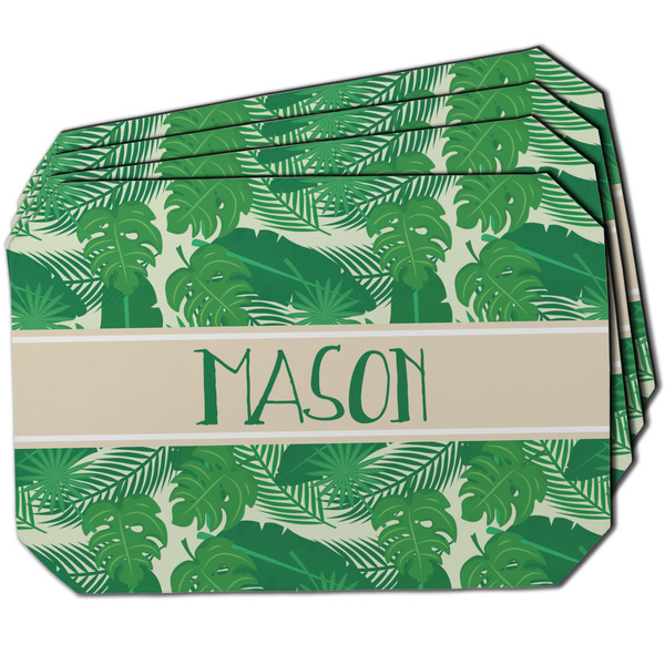 Custom Tropical Leaves #2 Dining Table Mat - Octagon w/ Name or Text