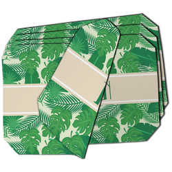 Tropical Leaves #2 Dining Table Mat - Octagon - Set of 4 (Double-SIded) w/ Name or Text