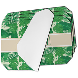Tropical Leaves #2 Dining Table Mat - Octagon - Set of 4 (Single-Sided) w/ Name or Text