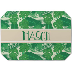 Tropical Leaves #2 Dining Table Mat - Octagon (Single-Sided) w/ Name or Text