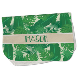 Tropical Leaves #2 Burp Cloth - Fleece w/ Name or Text